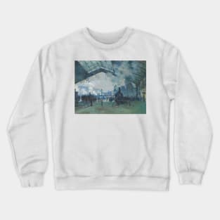 Arrival of the Normandy Train, Gare Saint-Lazare by Claude Monet Crewneck Sweatshirt